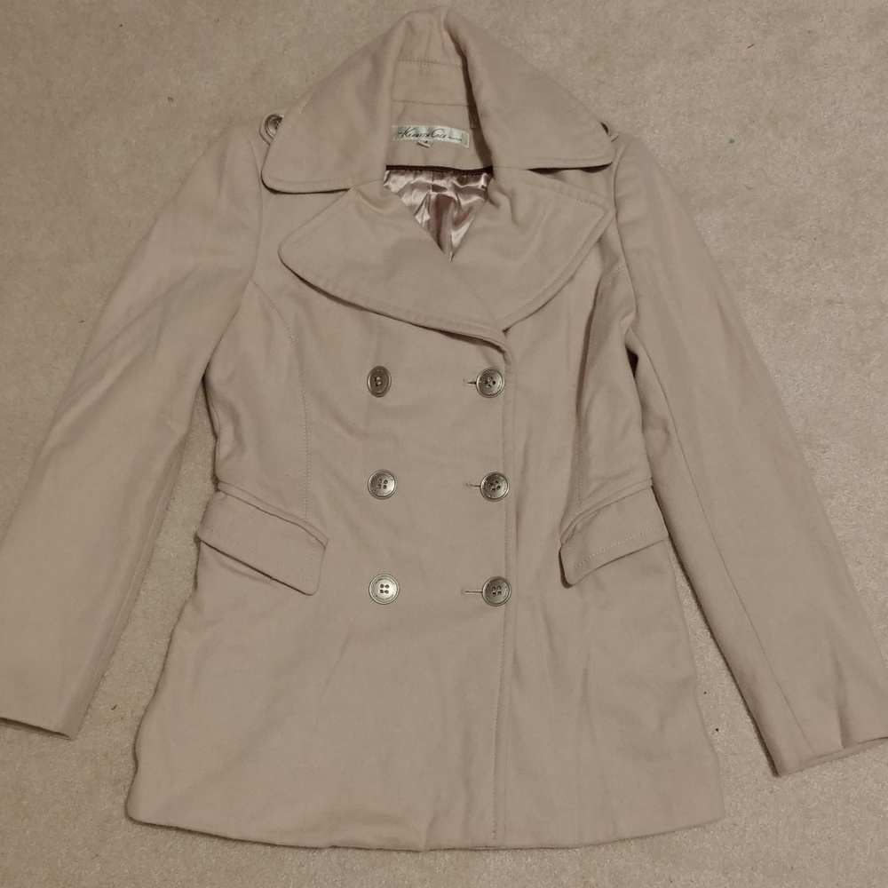 Kenneth Cole Cream Pea Coat Size Small